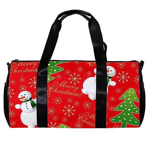 Turnbeutel für Damen,Reisetasche,Turnbeutel für Herren,Sporttasche,Weihnachtsschneemann und Baum von GIAPB