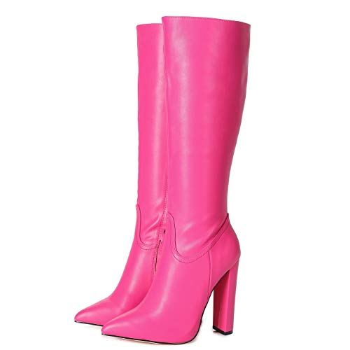 GIARO TAKEN Premium Stiefel für Damen - elegante High-Heels - Kniestiefel mit hohem Absatz - Damenstiefel - Stöckelschuhe für Frauen - erhältlich in 11 Farben (Fuchsia, numeric_45) von GIARO