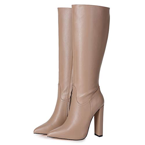 GIARO TAKEN Premium Stiefel für Damen - elegante High-Heels - Kniestiefel mit hohem Absatz - Damenstiefel - Stöckelschuhe für Frauen - erhältlich in 11 Farben (Taupe, numeric_42) von GIARO