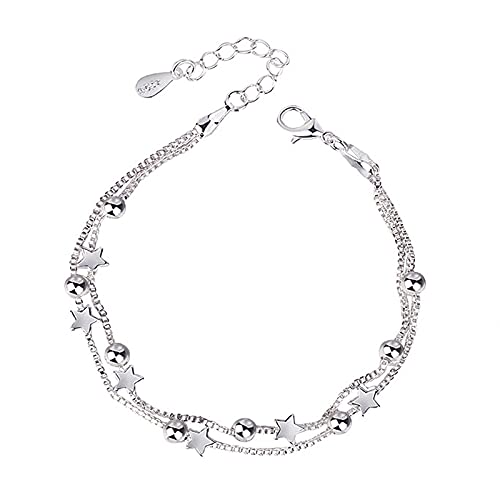 GIAYEU Armband for Damen, Charm-Armbänder, Hochzeitsschmuck, doppellagige Kette mit Sternen und runden Perlen, Armbänder, Armreifen for Damen GIAYEU Armband for Damen, Charm-Armbänder, Hochzeitsschmuck, doppellagige Kette mit Sternen und runden Perlen, Armbänder, Armreifen for Damen von GIAYEU