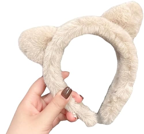 GIAYEU Breite Stirnbänder, 2 Stück, breite Krempe, Ohr-Haarreifen, Damen, lässige Hautpflege, Make-up-Stirnband for Zuhause, Reisen, Karneval, Cosplay, Haarschmuck(Khaki) von GIAYEU