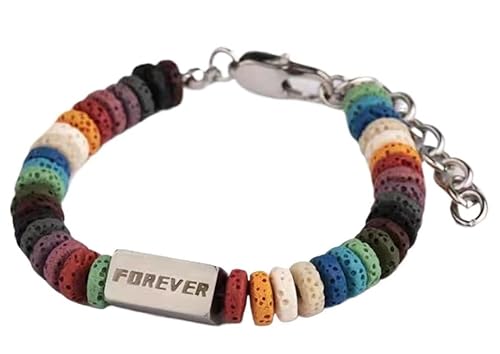 GIAYEU Damenarmbänder, Bunte Armbänder aus Vulkangestein, Größenverstellbar, Titanstahlperlen, Paararmbänder, Damenschmuck GIAYEU Damenarmbänder, Bunte Armbänder aus Vulkangestein, Größenverstellbar, Titanstahlperlen, Paararmbänder, Damenschmuck von GIAYEU