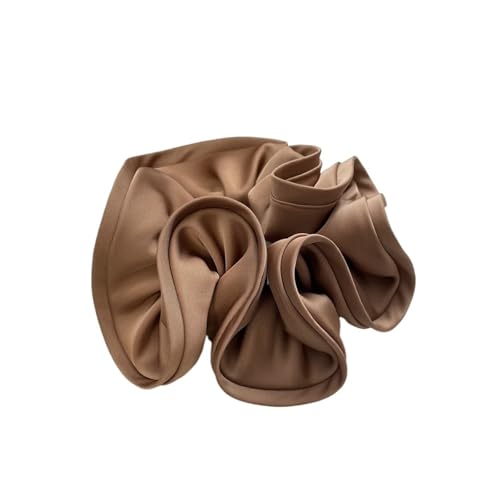Große Haarbänder, Haargummis for Frauen, Haargummis, 1 Stück, Haargummis for Frauen, solide Satin-Seiden-Haargummis(Brown) von GIAYEU