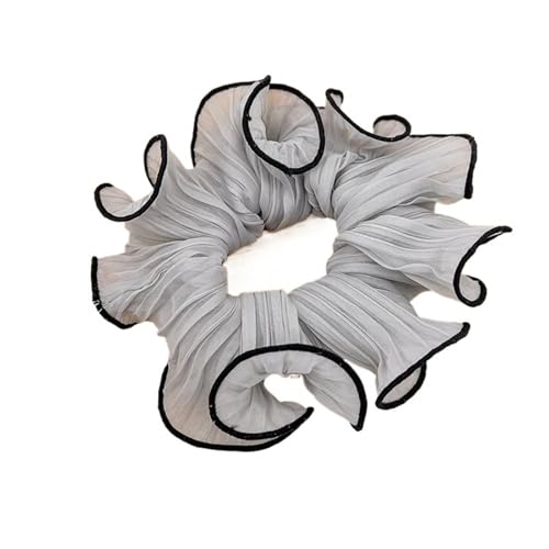 Große Haarbänder, Haargummis for Frauen, Haargummis, 1 Stück, Retro-Falten-Chiffon-Haargummis for Frauen(White) von GIAYEU