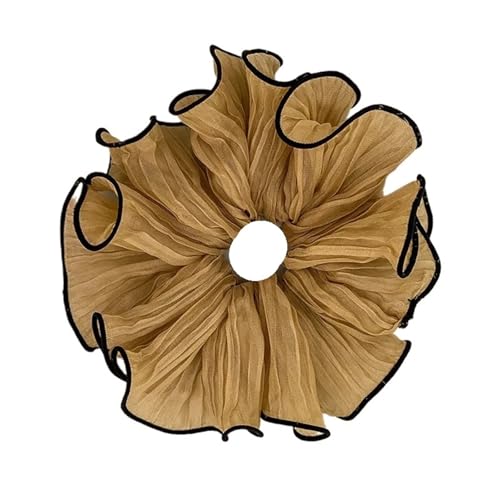 Große Haarbänder, Haargummis for Frauen, Haargummis, 1 Stück, Retro-Falten-Chiffon-Haargummis for Frauen(Yellow) von GIAYEU