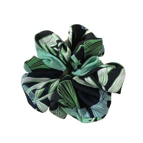 Große Haarbänder, Haargummis for Frauen, Haargummis, 1 Stück, großes Blatt-Blumenmuster, elastisches Haarseil, Haargummis(Black) von GIAYEU