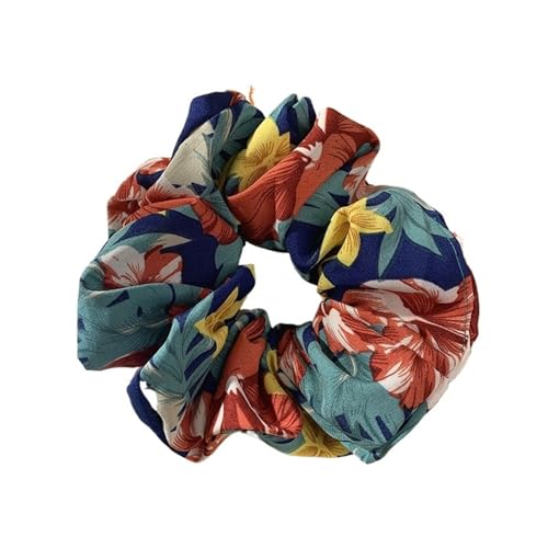 Große Haarbänder, Haargummis for Frauen, Haargummis, 1 Stück, großes Blatt-Blumenmuster, elastisches Haarseil, Haargummis(Blue) von GIAYEU