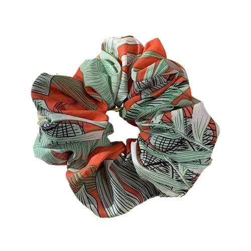 Große Haarbänder, Haargummis for Frauen, Haargummis, 1 Stück, großes Blatt-Blumenmuster, elastisches Haarseil, Haargummis(Orange) von GIAYEU