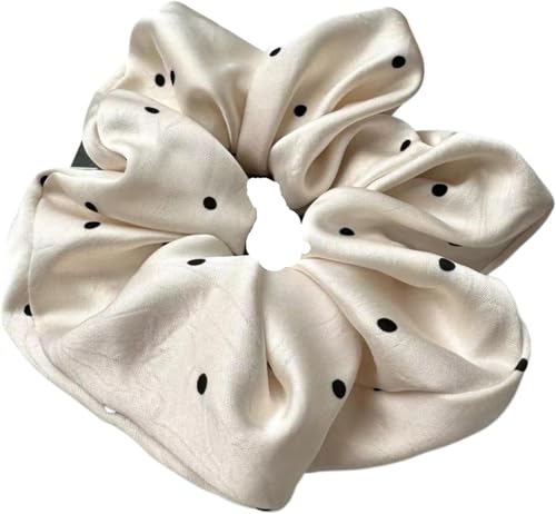Große Haarbänder, Haargummis for Frauen, Haargummis, 1 Stück, schwarz-weiß gepunktete Haargummis for Frauen(Beige) von GIAYEU