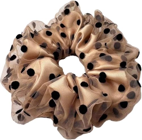 Große Haarbänder, Haargummis for Frauen, Haargummis, 1 Stück, schwarz-weiß gepunktete Haargummis for Frauen(Brown) von GIAYEU