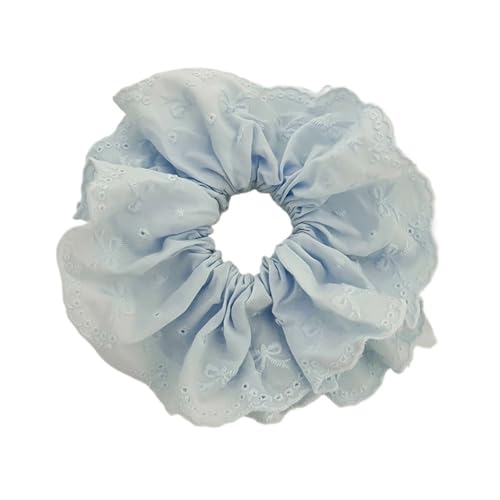 Große Haarbänder, Haargummis for Frauen, Haargummis, 2 Stück, süße Spitzenbesatz-Stoff-Haargummis, Haargummis, elastisches Haarseil(Blue) von GIAYEU