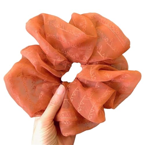 Große Haarbänder, Haargummis for Frauen, Haargummis, 2 Stück, übergroße Chiffon-Haargummis, große elastische Haarbänder, for Binden, Pferdeschwanzhalter, Haarseil(Orange) von GIAYEU