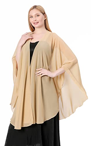 GIBZ Damen Chiffon Schal Große Fließende Weiche Stola für Hochzeit Abendkleider Party, Gold von GIBZ