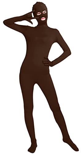 GIBZ Halloween Erwachsene Spandex Ganzkörperanzug Anzug Catsuit Damen Herren Bodysuit Atmungsaktiv Second Skin Jumpsuit, Dunkelbraun, Large von GIBZ
