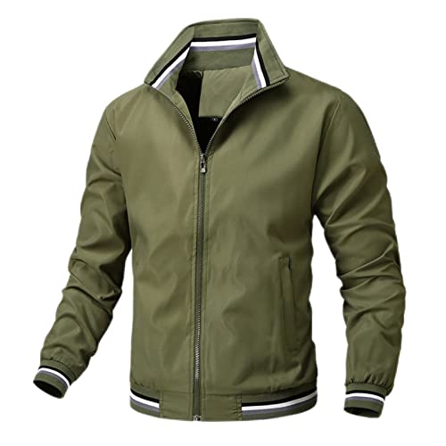 GIBZ Herren Gesteppte Gepolsterte Jacke Frühling und Herbst Wasserdichte einfarbige Sportjacke Grün 6XL GIBZ Herren Gesteppte Gepolsterte Jacke Frühling und Herbst Wasserdichte einfarbige Sportjacke Grün 6XL von GIBZ