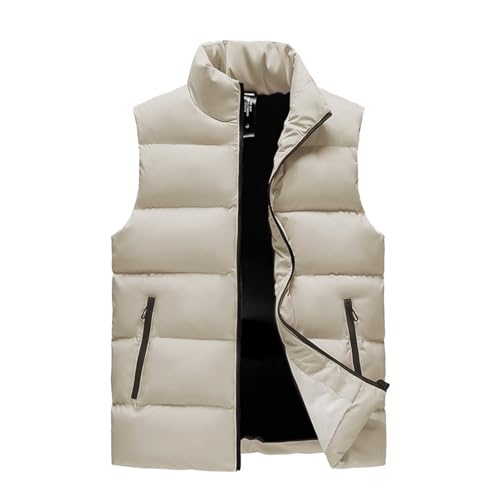 GIBZ Herren Weste, Casual Leicht Steppweste, Stehkragen Ärmellose Jacke, Warme Outdoor Winterweste mit Taschen von GIBZ