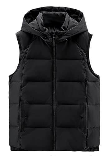 GIBZ Herren Weste Steppweste mit Stehkragen Outdoor Leicht Ärmellose Sportweste Reißverschluss Wärme Winterweste, Schwarz, 4XL von GIBZ