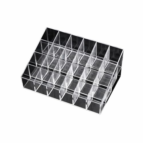 GIBZ Lippenstift Organizer mit Deckel für Schminktisch Transparenter Lippenstift-Aufbewahrungsbehälter 7 8 9 16 18 24 36 40 Fächer 24 Slot -L von GIBZ