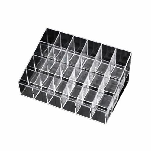 GIBZ Lippenstift Organizer mit Deckel für Schminktisch Transparenter Lippenstift-Aufbewahrungsbehälter 7 8 9 16 18 24 36 40 Fächer 24 Slot -S von GIBZ
