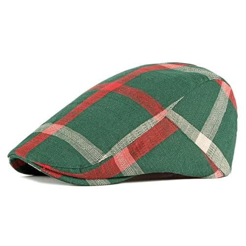 GIBZ Schiebermütze Herren Karierte Sommer Flatcap Schirmmütze Verstellbare Retro Newsboy Gatsby Mütze Grün GIBZ Schiebermütze Herren Karierte Sommer Flatcap Schirmmütze Verstellbare Retro Newsboy Gatsby Mütze Grün von GIBZ