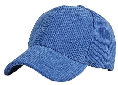 GIBZ Unisex Klassische Baseballkappe, Cord Mütze Verstellbar mit Gebogener Krempe, Baseballcap für Outdoor Sport, Blau von GIBZ