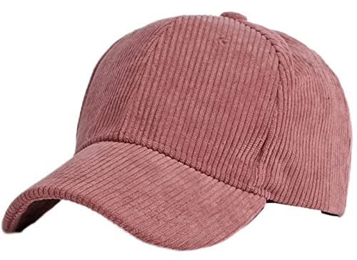 GIBZ Unisex Klassische Baseballkappe, Cord Mütze Verstellbar mit Gebogener Krempe, Baseballcap für Outdoor Sport, Rot von GIBZ