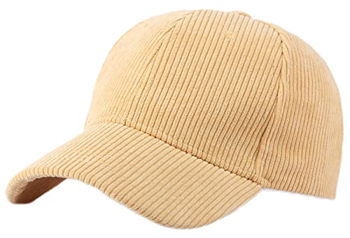 GIBZ Unisex Klassische Baseballkappe, Cord Mütze Verstellbar mit Gebogener Krempe, Baseballcap für Outdoor Sport, Gelb GIBZ Unisex Klassische Baseballkappe, Cord Mütze Verstellbar mit Gebogener Krempe, Baseballcap für Outdoor Sport, Gelb von GIBZ