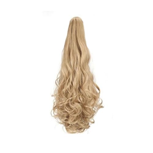 GIBZ pferdeschwanz Gelockt mit klammer ponytail extension lang gewellt Strähnchen Haarteilfür Damen Mädchen haarverlängerung zopf Partys Braun 10 60-65cm von GIBZ
