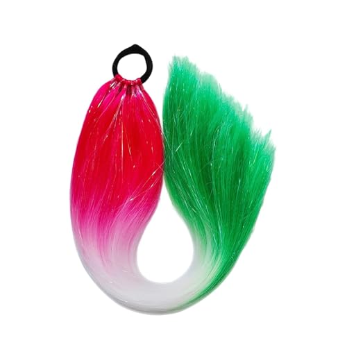 GIBZ pferdeschwanz glatt 66 cm ponytail extension lang farbenfroh glitzernd Haarteilfür Damen und Mädchen haarverlängerung zopf Partys Mehrfarbig 1 65cm von GIBZ