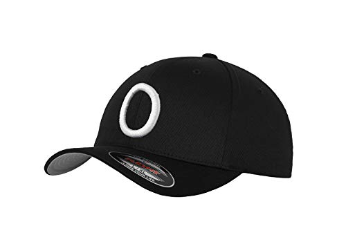 GIDUTEX Flexfit Original Schwarze Basecap Baseball Cap Wooly Combed Mütze inkl. Initial Buchstaben in 3D Stick weiß (S/M, O) von GIDUTEX