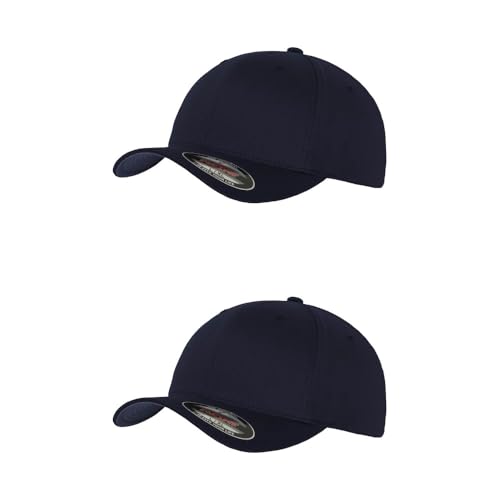 GIDUTEX Flexfit Unisex Wooly Combed Cap 2er Pack inkl. Schlüsselband Baseball Cap Basecap by (DE/NL/SE/PL, Alphanumerisch, L, XL, Navy) von GIDUTEX