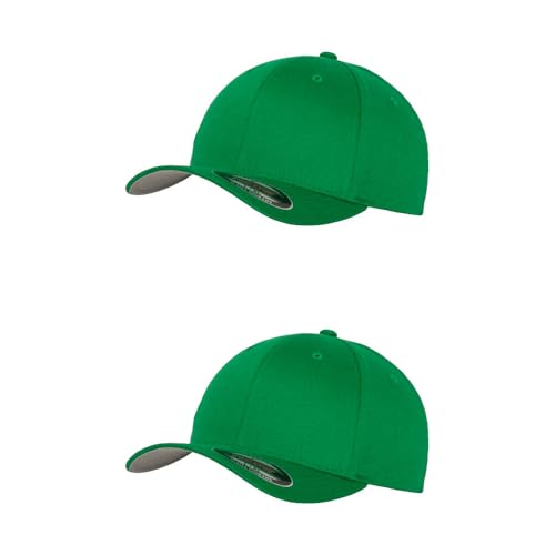 GIDUTEX Flexfit Unisex Wooly Combed Cap 2er Pack inkl. Schlüsselband Baseball Cap Basecap by (DE/NL/SE/PL, Alphanumerisch, L, XL, Pepper Green) von GIDUTEX