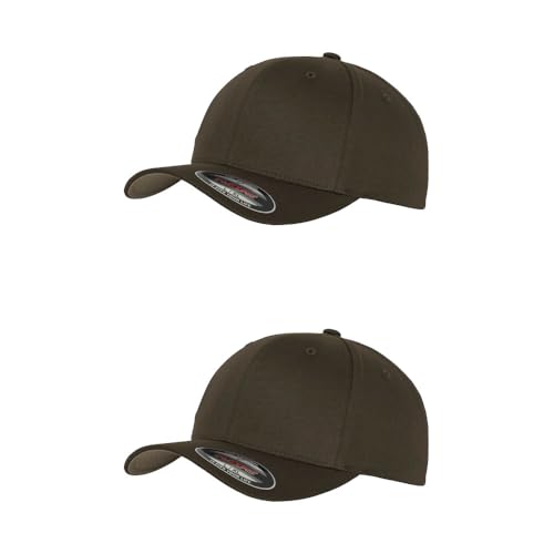 GIDUTEX Flexfit Unisex Wooly Combed Cap 2er Pack inkl. Schlüsselband Baseball Cap Basecap by (DE/NL/SE/PL, Alphanumerisch, S, M, Dark Grey) von GIDUTEX