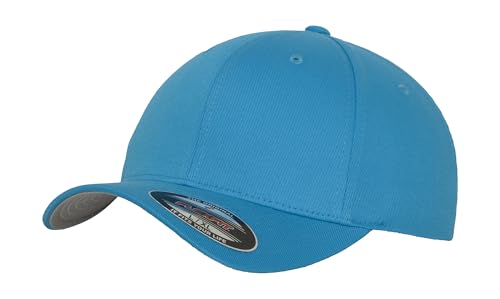GIDUTEX Flexfit Unisex Wooly Combed Cap inkl. Schlüsselband graue Unterseite Baseball Cap Basecap (DE/NL/SE/PL, Alphanumerisch, L, XL, Hawaiian Ocean) von GIDUTEX