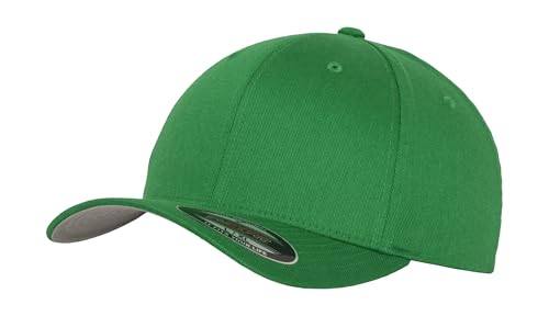 GIDUTEX Flexfit Unisex Wooly Combed Cap inkl. Schlüsselband graue Unterseite Baseball Cap Basecap (DE/NL/SE/PL, Alphanumerisch, L, XL, Pepper Green) von GIDUTEX