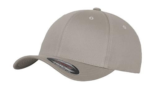 GIDUTEX Flexfit Unisex Wooly Combed Cap inkl. Schlüsselband graue Unterseite Baseball Cap Basecap (DE/NL/SE/PL, Alphanumerisch, S, M, Silver) von GIDUTEX