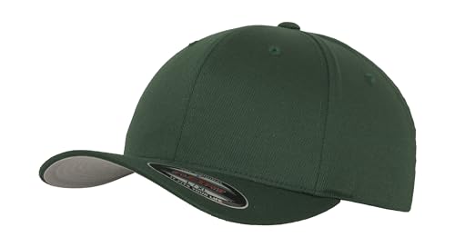 GIDUTEX Flexfit Unisex Wooly Combed Cap inkl. Schlüsselband graue Unterseite Baseball Cap Basecap (DE/NL/SE/PL, Alphanumerisch, S, M, Spruce) von GIDUTEX