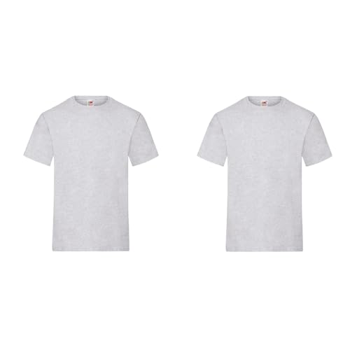 GIDUTEX Fruit of The Loom Heavy T Herren Tshirt T-Shirt 2er Pack by (DE/NL/SE/PL, Alphanumerisch, L, Regular, Regular, Heather Grey) von GIDUTEX