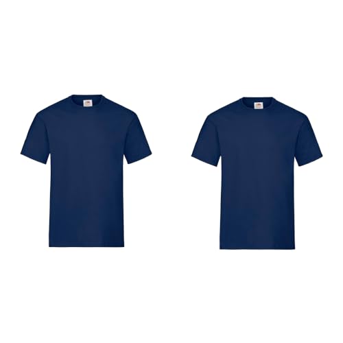 GIDUTEX Fruit of The Loom Heavy T Herren Tshirt T-Shirt 2er Pack by (DE/NL/SE/PL, Alphanumerisch, L, Regular, Regular, Navy) von GIDUTEX