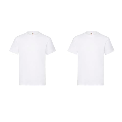 GIDUTEX Fruit of The Loom Heavy T Herren Tshirt T-Shirt 2er Pack by (DE/NL/SE/PL, Alphanumerisch, S, Regular, Regular, Weiß) von GIDUTEX