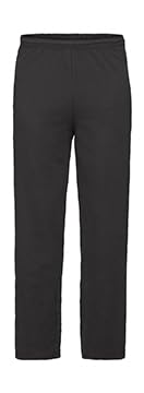 GIDUTEX Jogginghose mit offenem Beinabschluss Herren by Fruit of The Loom S - 2XL (DE/NL/SE/PL, Alphanumerisch, M, Regular, Regular, Black) von GIDUTEX