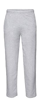 GIDUTEX Jogginghose mit offenem Beinabschluss Herren by Fruit of The Loom S - 2XL (DE/NL/SE/PL, Alphanumerisch, S, Regular, Regular, Heather Grey) von GIDUTEX