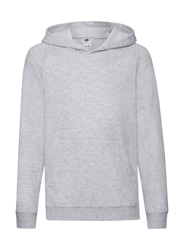 GIDUTEX Kinder Kapuzenpullover Hooded Sweat by Fruit of The Loom (DE/NL/SE/PL, Numerisch, 152, Regular, Grau) von GIDUTEX