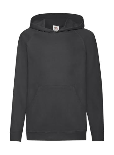 GIDUTEX Kinder Kapuzenpullover Hooded Sweat by Fruit of The Loom (DE/NL/SE/PL, Numerisch, 152, Regular, Schwarz) von GIDUTEX