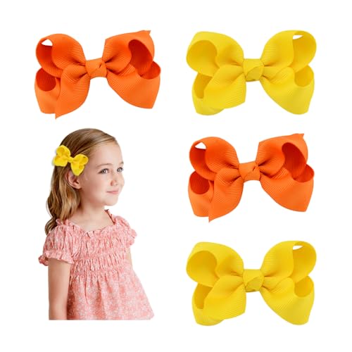 GIDWRIY 4 Stück Haarschleife Haare Kinder,Haarspange Schleife für Die Haare,Bow Hair Clip,Haarschmuck Schleifen Haarklammer,Haarschleifen Mädchen,Haarspangen Schleifenband für Kinder, Mädchen, Frauen von GIDWRIY