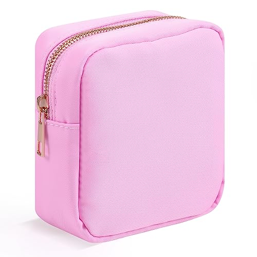 GIEAUAU Große Make-up-Tasche aus Nylon, Reise-Make-up-Taschen für Frauen, niedliche Kosmetiktasche mit Reißverschluss, Pink, MINI von GIEAUAU