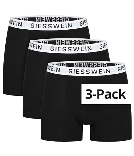 GIESSWEIN Boxershorts Herren - Bio Baumwoll Unterhosen Männer 3er Pack, ohne Etikett und extra weicher Stoff, Unterwäsche für Herren, Men’s Boxers Größen S-3XL von GIESSWEIN