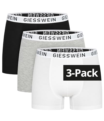 GIESSWEIN Boxershorts Herren - Bio Baumwoll Unterhosen Männer 3er Pack, ohne Etikett und extra weicher Stoff, Unterwäsche für Herren, Men’s Boxers Größen S-3XL GIESSWEIN Boxershorts Herren - Bio Baumwoll Unterhosen Männer 3er Pack, ohne Etikett und extra weicher Stoff, Unterwäsche für Herren, Men’s Boxers Größen S-3XL von GIESSWEIN