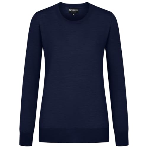 GIESSWEIN Cotton Crew Pullover Damen - Baumwoll Feinstrickpullover Damen elegant, Langarmshirt & Longsleeve Damen, Basic Strickpullover smart Casual von GIESSWEIN