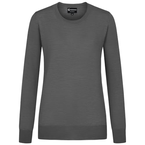 GIESSWEIN Cotton Crew Pullover Damen - Baumwoll Feinstrickpullover Damen elegant, Langarmshirt & Longsleeve Damen, Basic Strickpullover smart Casual von GIESSWEIN